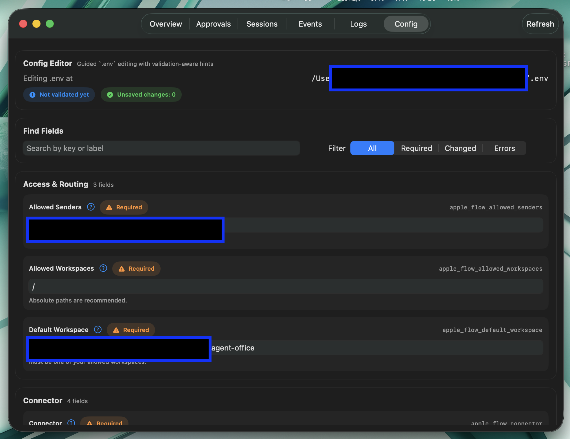 Swift Dashboard Config Tab